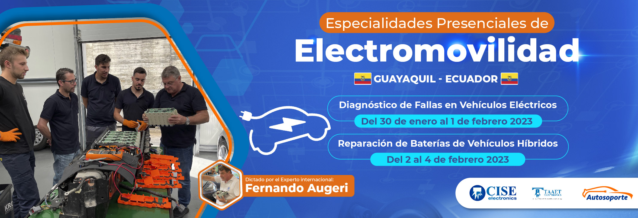Curso ECUADOR Febrero 2023 ESPECIALIDADES EN ELECTROMOVILIDAD banner web